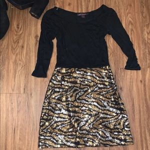 Betsey Johnson leopard sequin dress